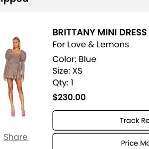 For Love And Lemons Brittany Mini Dress - Blue Floral